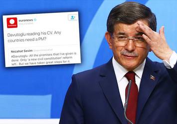 Başbakan Ahmet Davutoğlu konuşurken Euronews'ten skandal tweet