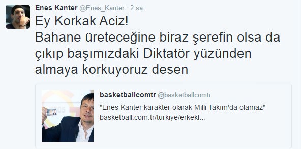 Ergin Ataman: Enes Kanter adam olamamış