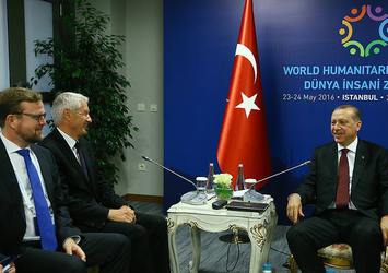 Cumhurbaşkanı Erdoğan, Jagland ve Al Sani'yi kabul etti