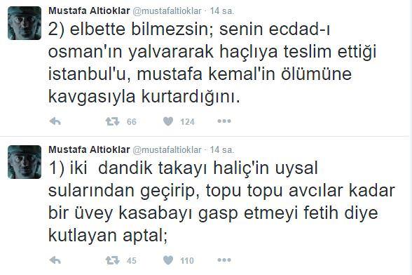 Mustafa Altıoklar skandal tweetlerini sildi - 1