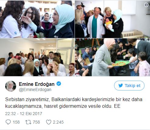 Emine Erdoğan Twitter'dan ilk paylaşımını yaptı - 1