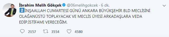 Melih Gökçek'ten istifa açıklaması - 1
