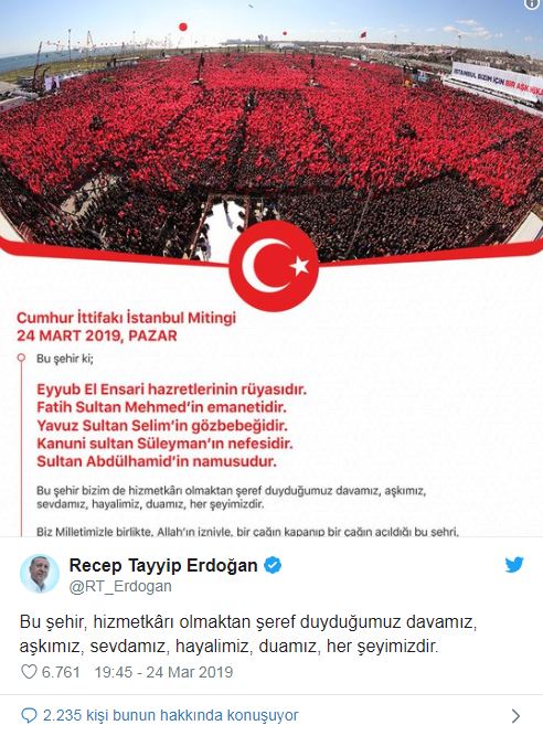 Cumhurbaşkanı Erdoğan'dan İstanbul paylaşımı - 1