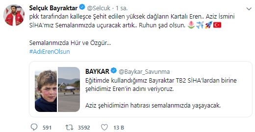 Şehit Eren'in adı semalarda olacak, adı ilk yerli ve milli SİHA’sında - 1