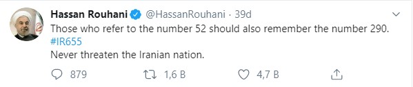 Ruhani'den Trump'ın tehditine yanıt! "290 sayısını da hatırlasın" - 1