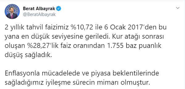 Bakan Berat Albayrak'tan flaş açıklama: "2018'den beri en düşük seviye" - 2