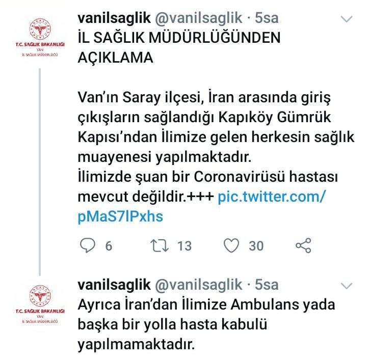 Van’da yüksek ateşli 5 kişi tedavi altına alındı