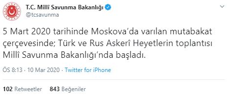 Milli Savunma Bakanlığı açıkladı! Türk-Rus heyetlerinin toplantısı başladı - 1