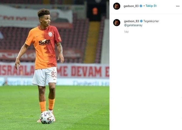 Galatasaray’ın yıldız oyuncusu Gedson Fernandes takıma veda etti! Teşekkürler Galatasaray