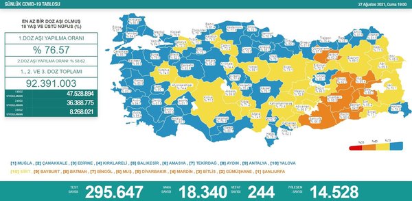 Sağlık Bakanlığı 29 Ağustos 2021 Kovid-19 vaka ve vefat tablosu | Türkiye'de koronavirüsten kaç kişi öldü vaka sayısı ne kadar? - 4