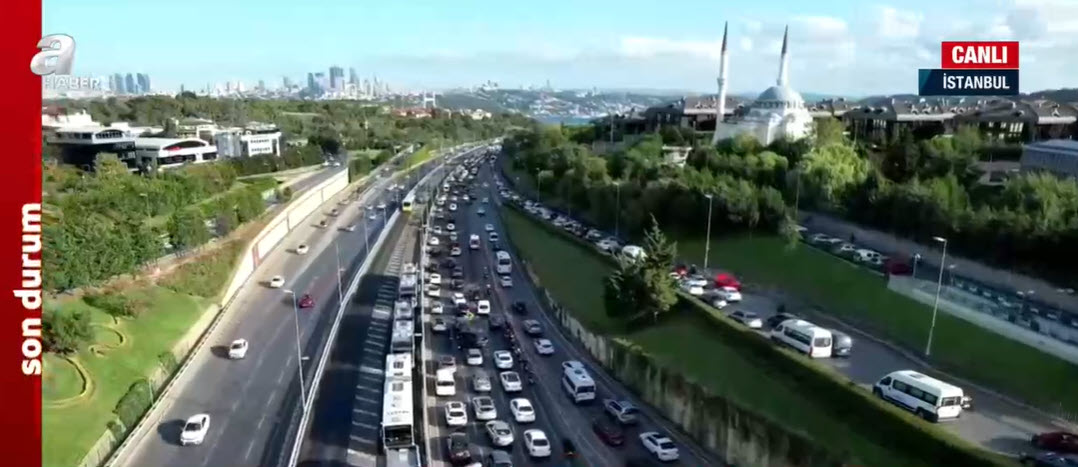 Son dakika: İstanbul trafiğinde son durum ne? İstanbul trafiği drone kamerasında