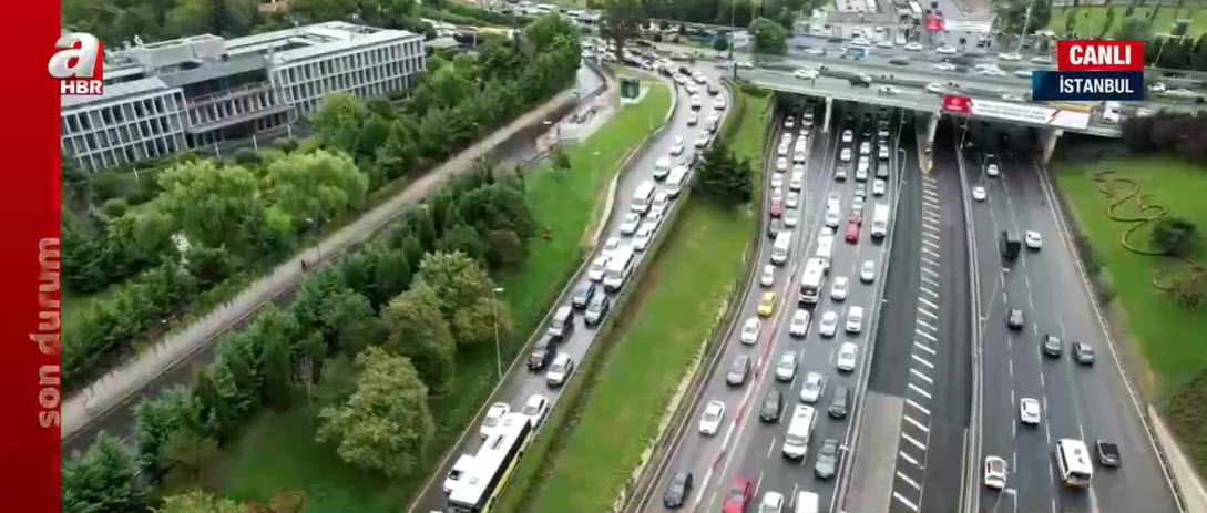 Son dakika: İstanbulda sabah trafiği! Drone ile havadan görüntülendi