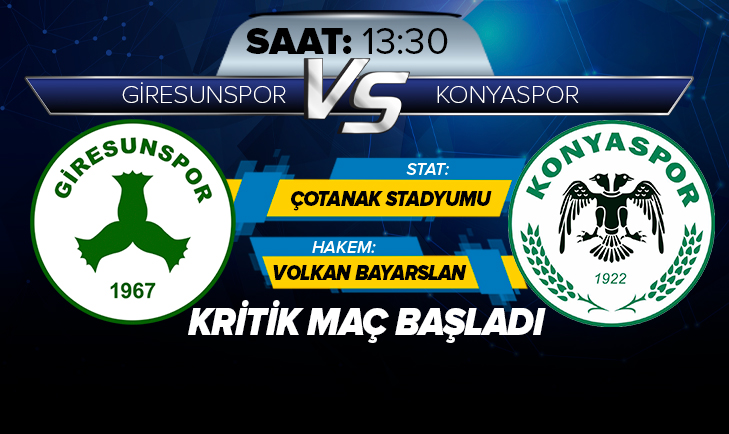 Giresunspor-Konyaspor maçı başladı CANLI ANLATIM İZLE
