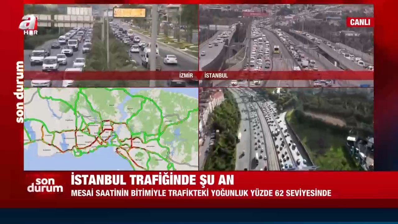 İstanbul yol trafiğinde son durum nasıl? A Haber muhabiri canlı yayında aktardı