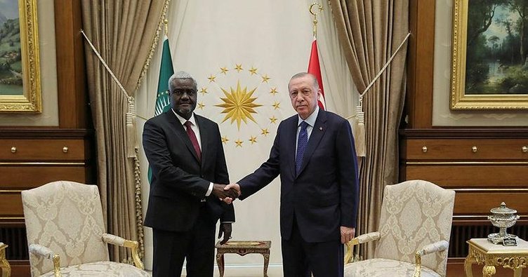 Son dakika: Başkan Erdoğan Afrika Birliği Komisyonu Başkanı Moussa Faki Mahamat’ı kabul etti