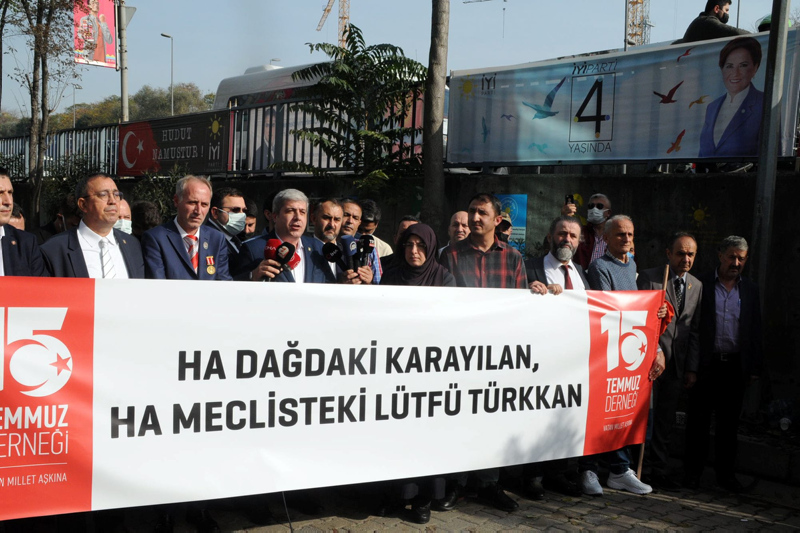 15 Temmuz Derneğinden İYİ Parti binası önünde Lütfü Türkkan protestosu