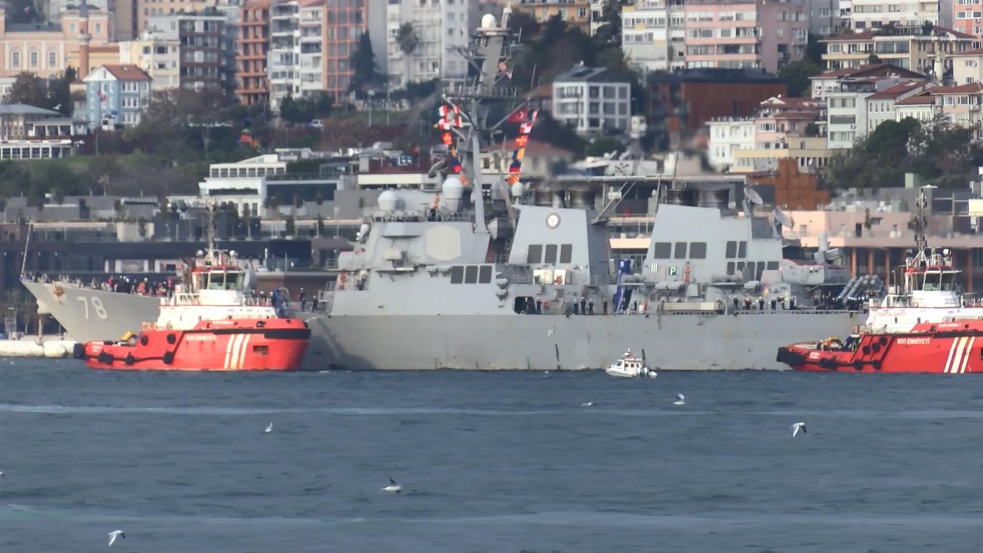 Son dakika: ABD savaş gemisi İstanbul Boğazından geçti