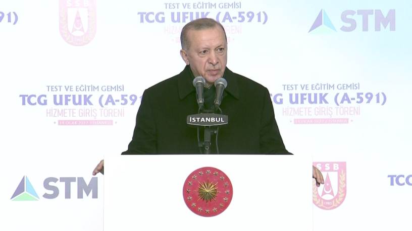 Son dakika: Başkan Erdoğandan Test ve Eğitim Gemisi TCG Ufukun Hizmete Giriş Töreninde önemli açıklamalar