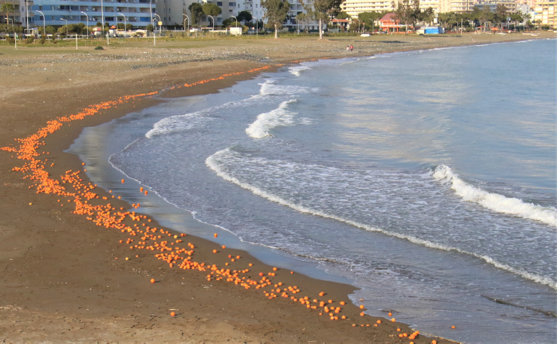 Görüntüler Türkiyeden! Binlerce portakal sahile vurdu