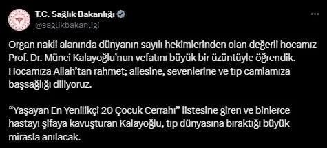 Karaciğer nakli yapan ilk Türk Prof. Dr. Münci Kalayoğlu hayatını kaybetti - 1