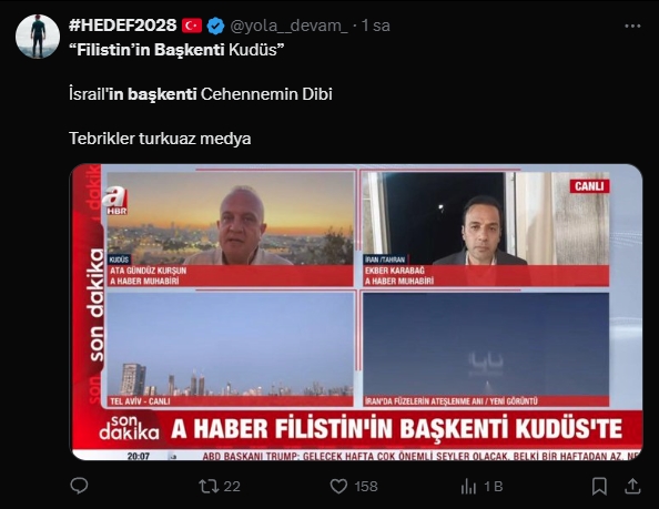 A Haber Filistin’in başkenti Kudüs’te! Tarihe geçen yayın ve sözler