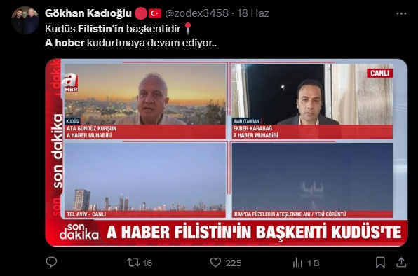 A Haber Filistin’in başkenti Kudüs’te! Tarihe geçen yayın ve sözler