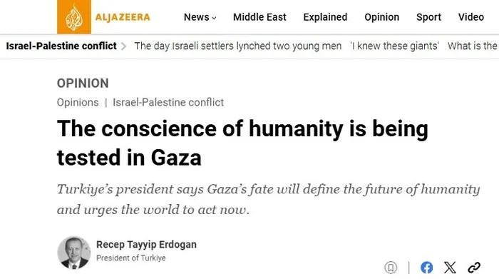 Başkan Erdoğan'ın kaleme aldığı Gazze makalesi