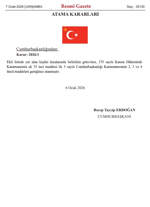 Başkan Erdoğan’ın imzaladı: Valiler Kararnamesi Resmi Gazete’de