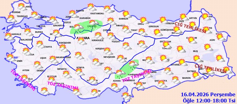 16 Nisan hava durumu raporu Meteoroloji uzmanlarının uyardığı toz taşınımı, kentte günlük yaşamı doğrudan etkiliyor. (Fotoğraf: MGM)