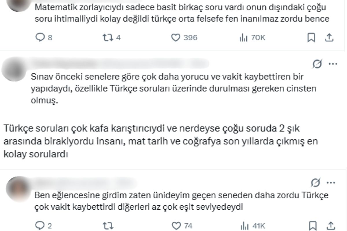 Türkçe, matematik ve sosyal bilimler testlerine ilişkin değerlendirmeler adayların ders bazındaki ilk izlenimlerini yansıttı. (Görsel: A Haber)
