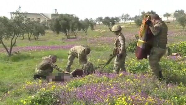 Afrin’de PKK’nın mayınına basan sivile TSK yardım etti .