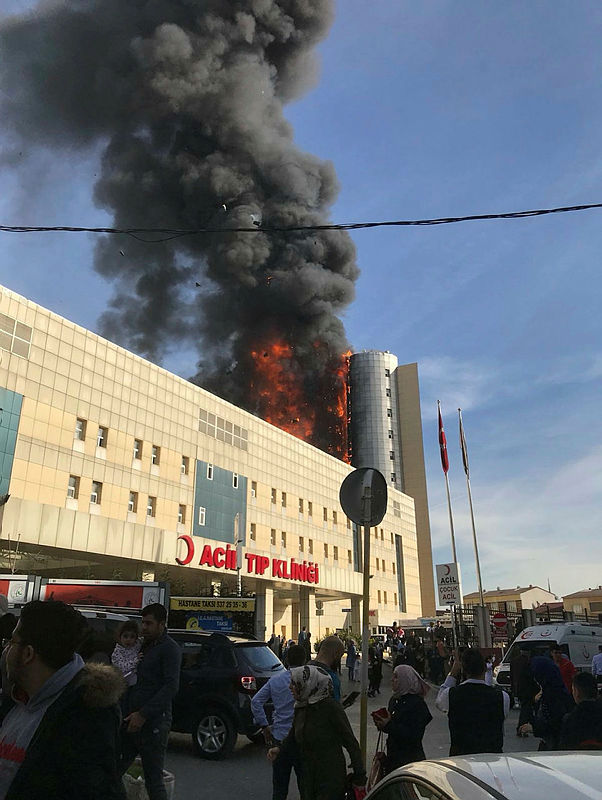 Taksim Eğitim ve Araştırma Hastanesi yangının ardından ilk kez görüntülendi