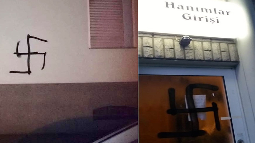 Almanya’da camiye gamalı haçlı saldırı