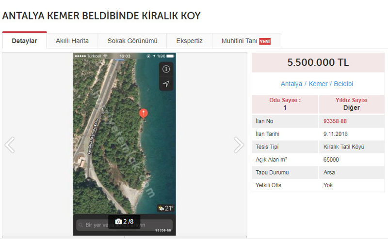 Antalya’nın Kargıcak Plajı 5,5 milyon liraya kiralık