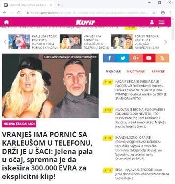 Jelena Karleusa’dan yeni skandal! Boşnak futbolcu Ognjen Vranjes’e 300 bin euro teklif etmiş