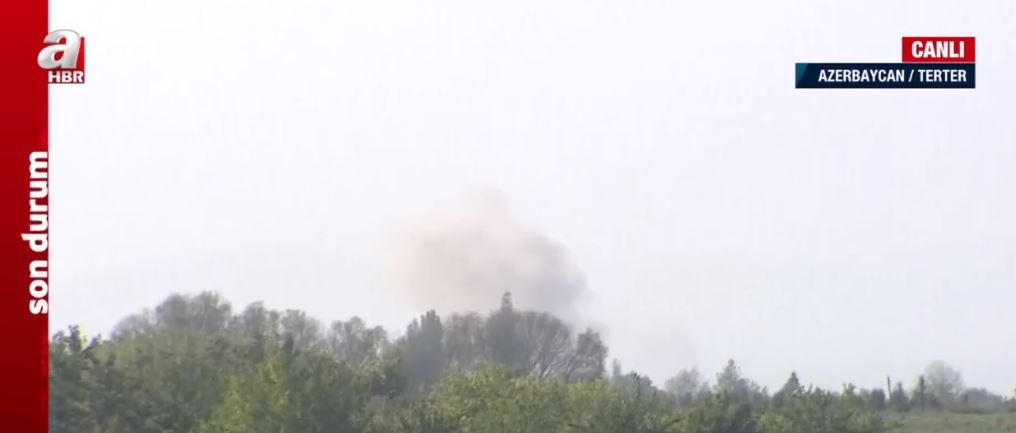 Son dakika: A Haber canlı yayınında bombardıman sesleri! İşgalci Ermenistan Terter’de sivilleri hedef alıyor