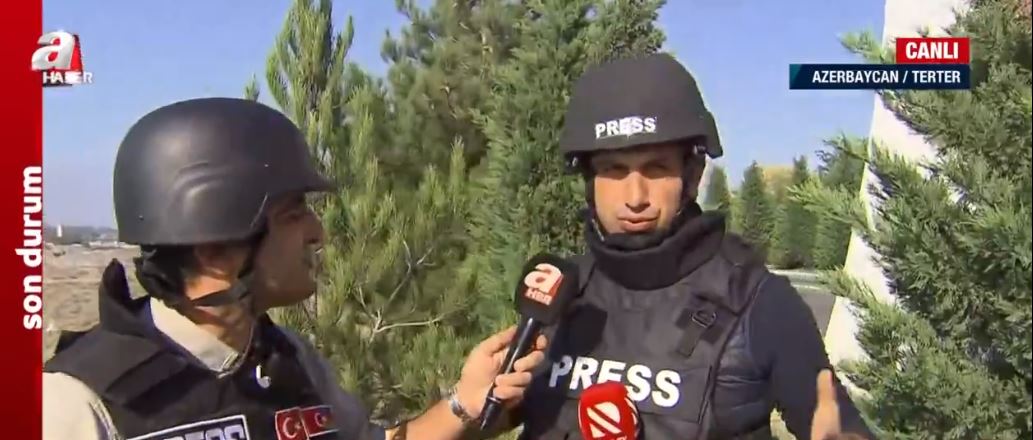 Son dakika: A Haber canlı yayınında bombardıman sesleri! İşgalci Ermenistan Terter’de sivilleri hedef alıyor