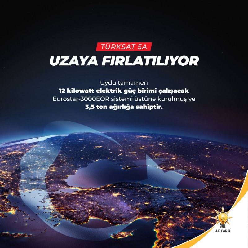 Türksat 5A Uydusunun özellikleri neler? AK Parti detayları paylaştı
