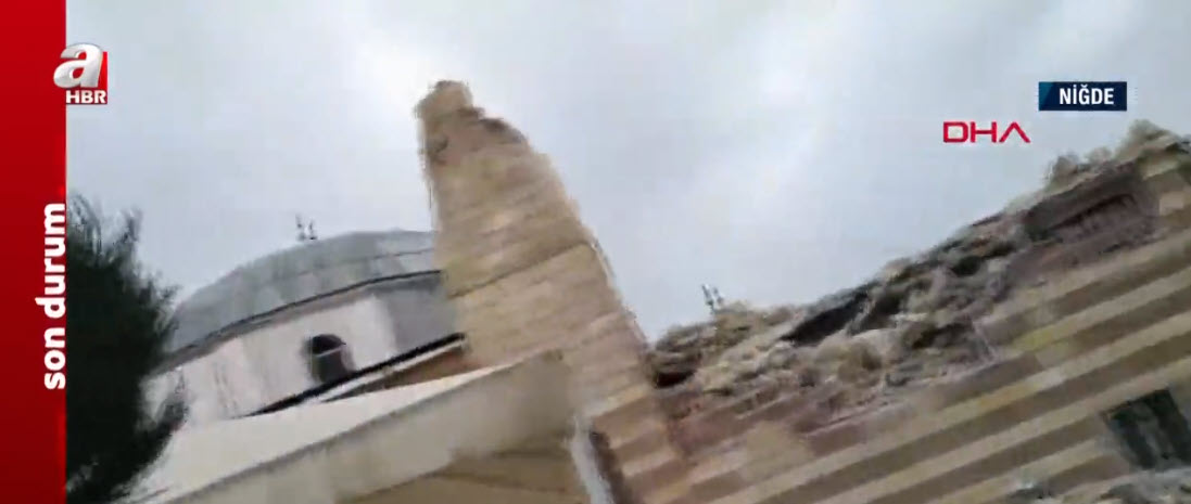 Son dakika: Niğde’de şiddetli fırtına! Minare evin üzerine devrildi