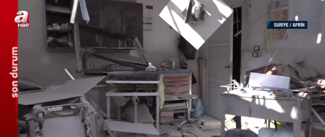 SON DAKİKA | A Haber Afrin’de PYD-PKK tarafından vurulan hastaneyi görüntüledi