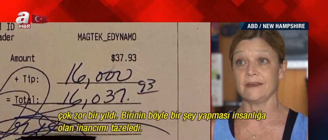 Gizemli müşteriden servet değerinde bahşiş! 37 dolarlık siparişe...