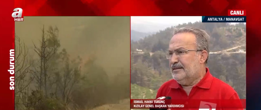 Yangın bölgesinde yardım seferberliği! Kızılay Genel Başkan Yardımcısı İsmail Hakkı Turunç A Haber’de Manavgat Beydiğin’deki son durumu anlattı