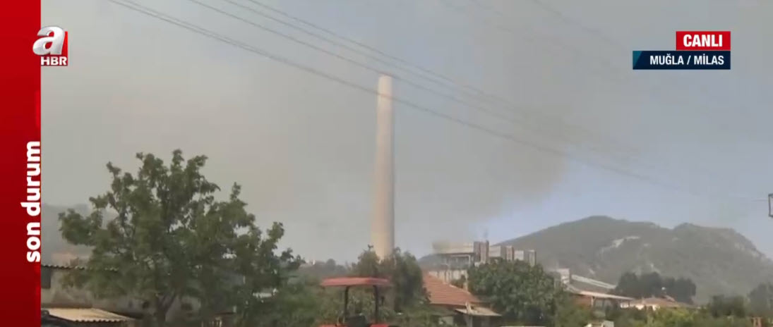 Alevler termik santrale ilerliyor! İşçiler tahliye edildi