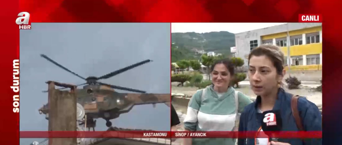 Sinop Ayancık’ta helikopterle tahliye edilen vatandaş korku dolu anları A Haber’e anlattı: Ölümün ucundayız dedik