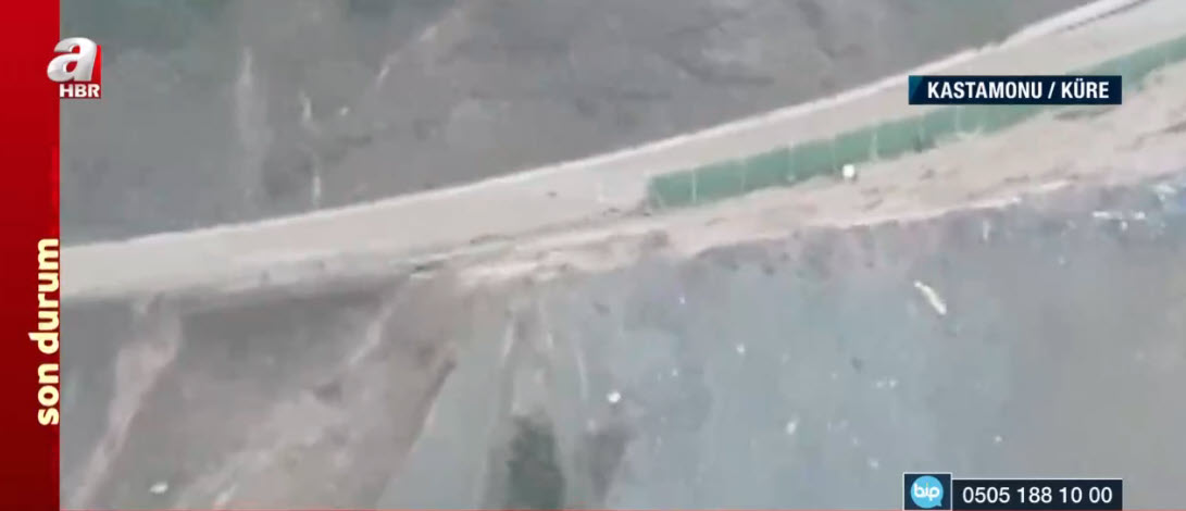Sel felaketinden yeni görüntü | Kastamonu Küre’de şantiye alanını böyle su bastı