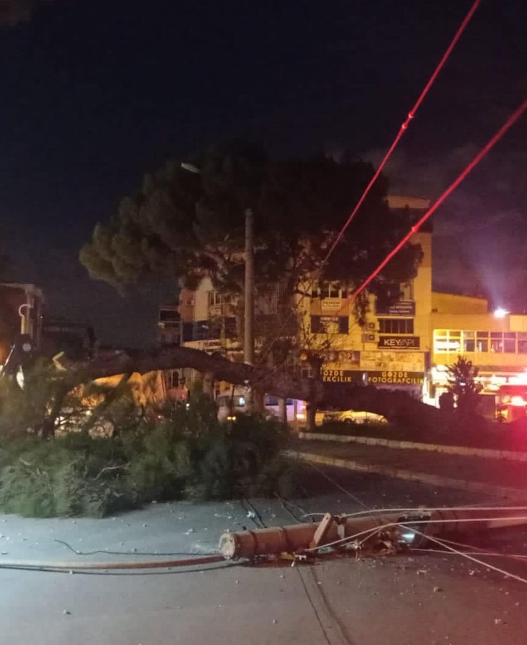 İzmir’i fırtına vurdu: Direkler devrildi ağaçlar kökünden söküldü