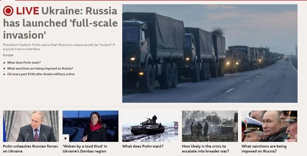 Rusya Ukrayna savaşı başladı! İşte dünya basınından manşetler...