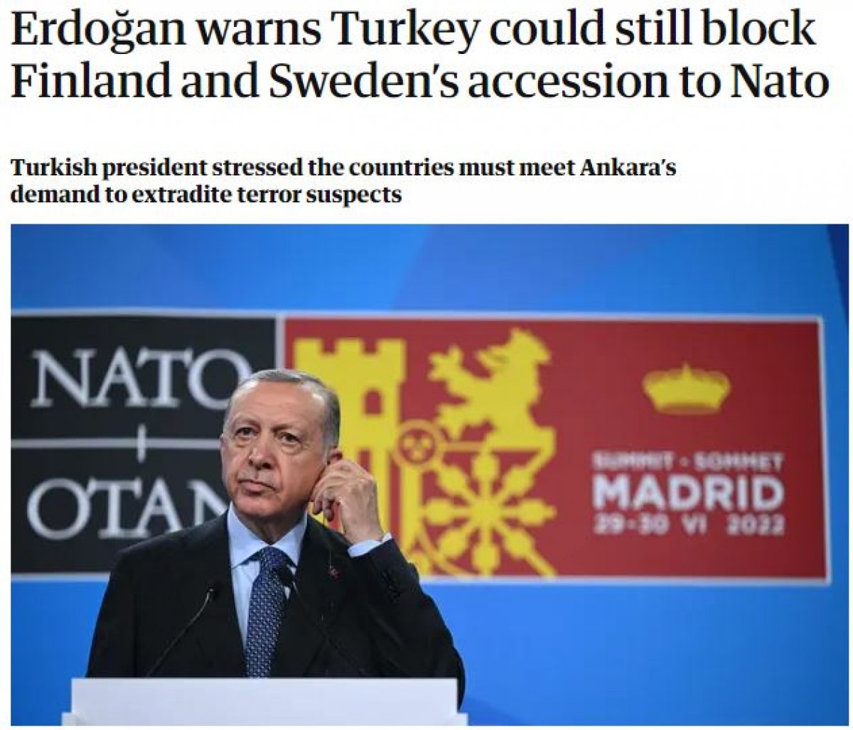 İsveç ve Finlandiya’ya iade uyarısı dünyanın gündeminde! Başkan Erdoğan’ı böyle manşetlere taşıdılar