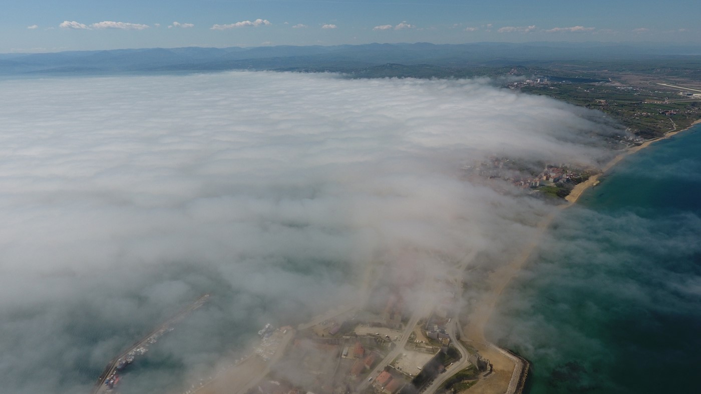 Sinop’u sis yuttu! Havadan böyle görüntülendi