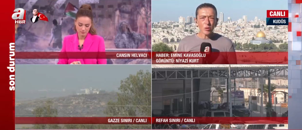 Son dakika haberini A Haber canlı yayınında duyurdu! Katil İsrail’in iki kez vurduğu Cibaliye Kampı uydudan görüntülendi